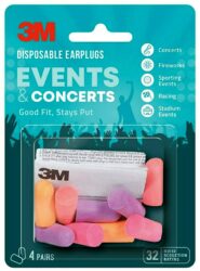 3M Disposable Earplugs for Events and Concerts