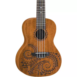 Luna Tattoo Concert Mahogany Ukulele