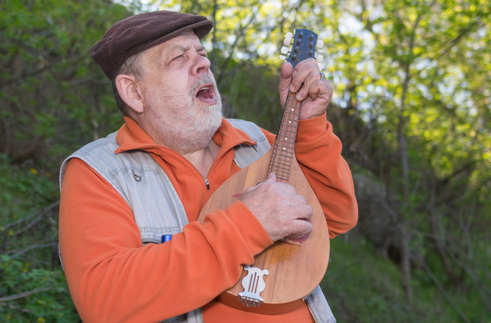 man playing mandolin